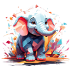 Elefant Farbexplosion