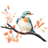 Königsfeder Eisvogel auf Ast