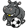 Hippo Soccer Star Illustration