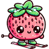 Kawaii strawberry while skiing winter fun