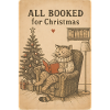 All Booked for Christmas Cat