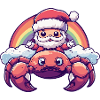 Crab Crab Santa Claus Christmas