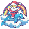 Dolphin Santa Claus Christmas