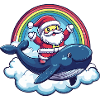Whale Santa Claus Christmas