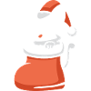 Cute Christmas Cat in Stocking Cartoon