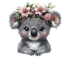 Koala mit Blütenkrone Illustration