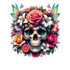 Flowers Skull Beauty Bloom