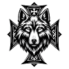 Wolfshead Cross Ornament