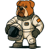 Mascotte astronaute bouledogue