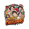 Merry Christmas Characters Manga Cartoon