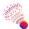 Colourful badminton – dynamic badminton motif