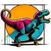 Dinosaur on Skateboard