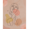 Line portrait with pastel spots