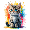 Katzenportrait Farbexplosion