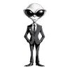 Gentleman extraterrestre en smoking