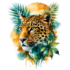 Aquarelle léopard dans la jungle