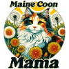 Maine Coon Mama Cercle Floral