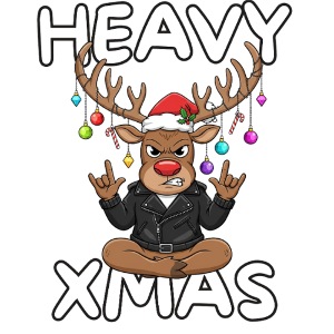 Heavy Xmas Rentier im Schneidersitz