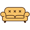 Sofa mit X-Augen - Pop-Art