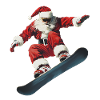 Santa Claus Snowboard Winter Funny