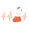 Christmas cat in heartbeat design