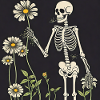 Skeleton and Daisy Bouquet