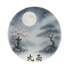 Moonlit Night Zen Ukiyoe Landscape