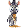 Lustiges Zebra Spaghetti Essen Große Augen Clumsy