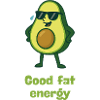 Avocado Power – Good Fat Energy Cartoon
