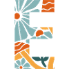 Letter e flowers groovy gift idea