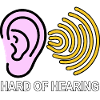 Hearing Impaired Symbol with Sound Waves