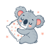 Cuddly Koala Pastel Star Pillow