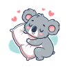 Koala Cuddle and Heart Pillow