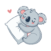 Koala cuddle on pillow