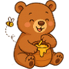 Ourson gourmand au pot miel