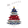 Christmas tree with Costa Rica flag
