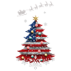 Weihnachtsbaum mit USA-Flagge