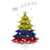Christmas tree with Colombia flag