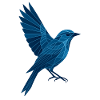 Geometric Blue Bird / Left Wing