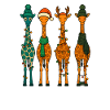 Giraffe Quartet Cozy Winter Christmas 