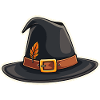 Feathered Witch Hat Cartoon