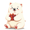 Niedlicher Eisbär mit Geschenkillustration