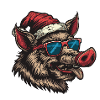 Cochon Noël Drôle Sanglier