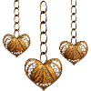 Coeurs dorés en chaînette