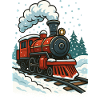 Winter Steam Locomotive Comic