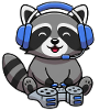 Raccoon playing games