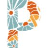 Lettre p fleurs groovy idée cadeau 