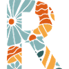 Buchstabe r groovige Blumen Geschenkidee