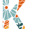 Letter k groovy flowers gift idea