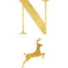 Letter n Golden Deer - Gift Idea